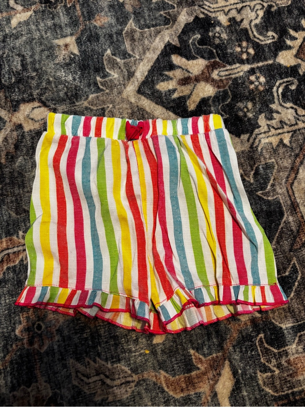 Trolls Bright Multicolor Stripe Ruffle Shorts